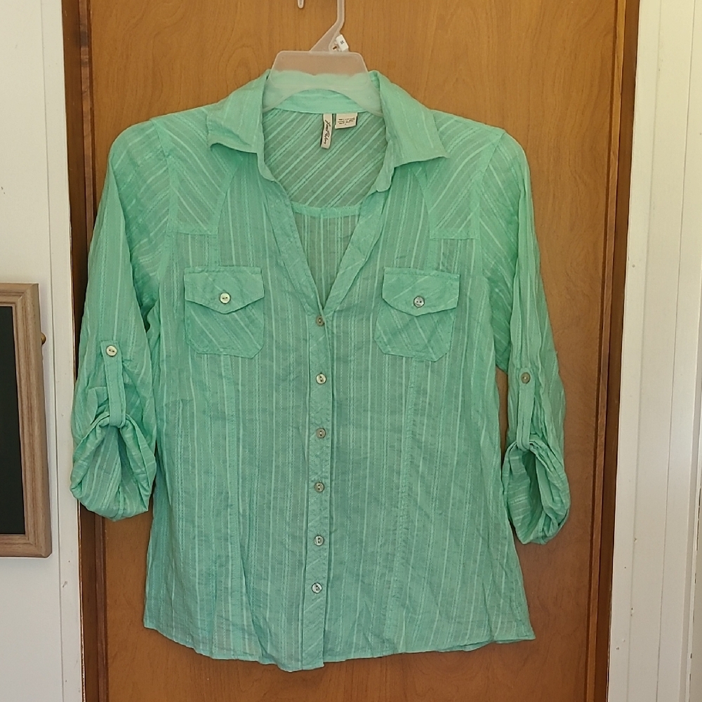 Size L Love Potion Mint Button-Down Shirt